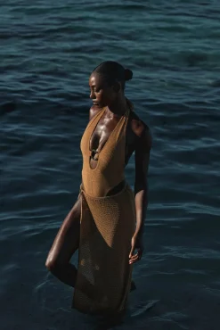 Palermo Skirt - Antique Gold Lace Crochet