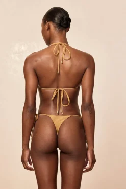 Palma Thong - Antique Gold Lurex Rib