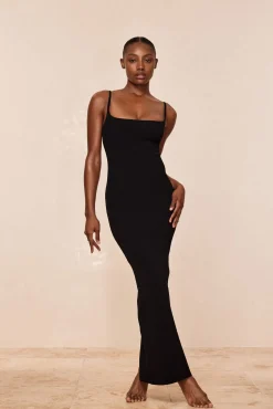 Provence Dress - Black Knit Rib