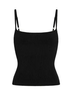 Provence Top - Black Knit Rib