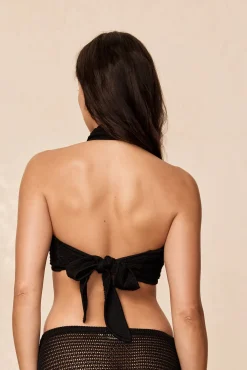 Ramatuelle Top - Black Lace Crochet