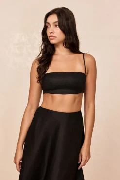 San Diego Top - Black Linen