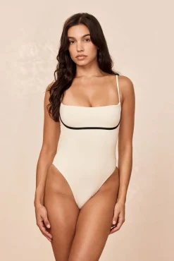 Sausalito One Piece - Ivory/Black