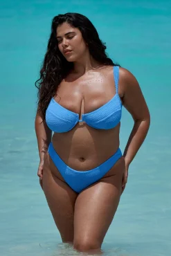 Seychelles Bottom - Azure Crinkle (Modest Coverage)