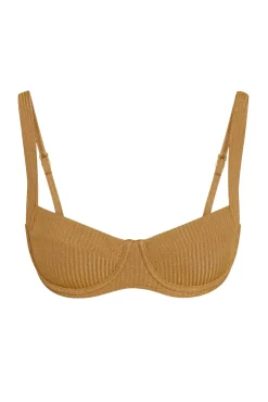 Sorrento Top - Antique Gold Lurex Rib