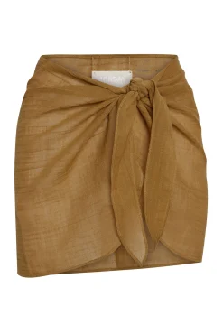 South Beach Sarong - Antique Gold Crinkle Linen