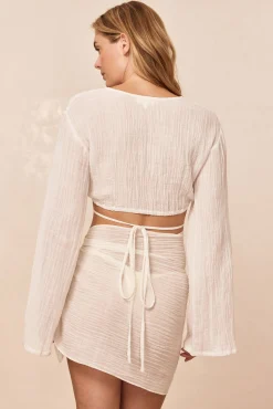 South Beach Sarong - Ivory Crinkle