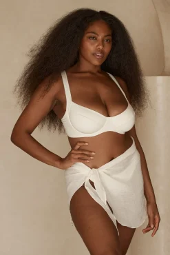 South Beach Sarong - Ivory Crinkle