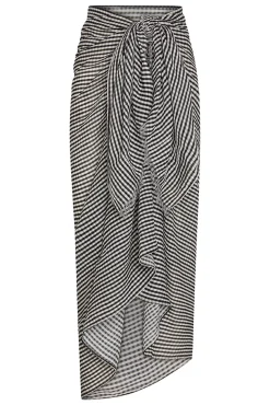 St. Tropez Sarong - Black Gingham Crinkle