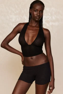 Toulon Top - Black Lace Crochet