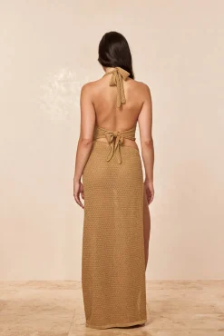 Toulon Top Lined - Antique Gold Lace Crochet